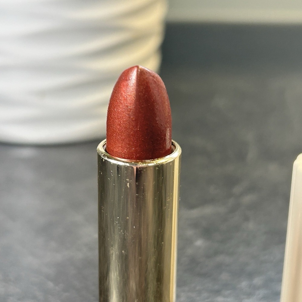 NEW Estee Lauder SPICED CIDER All Day Lipstick Ribbed White Tube Vintage Full Sz - Picture 3 of 4